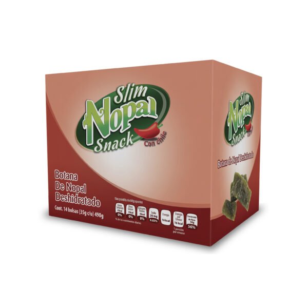 SLIM NOPAL SNACK Sabor "Chile" - Paquete de 14 sobres individuales de 35g/cu - Imagen 2