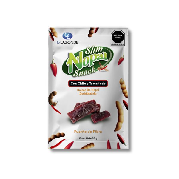 SLIM NOPAL SNACK Sabor "Chile y tamarindo" - Sobre individual de 35g